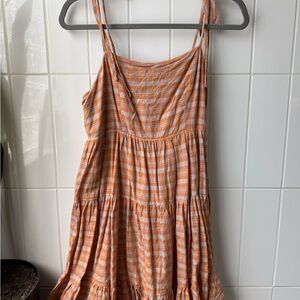 Orange and White Striped Sundress